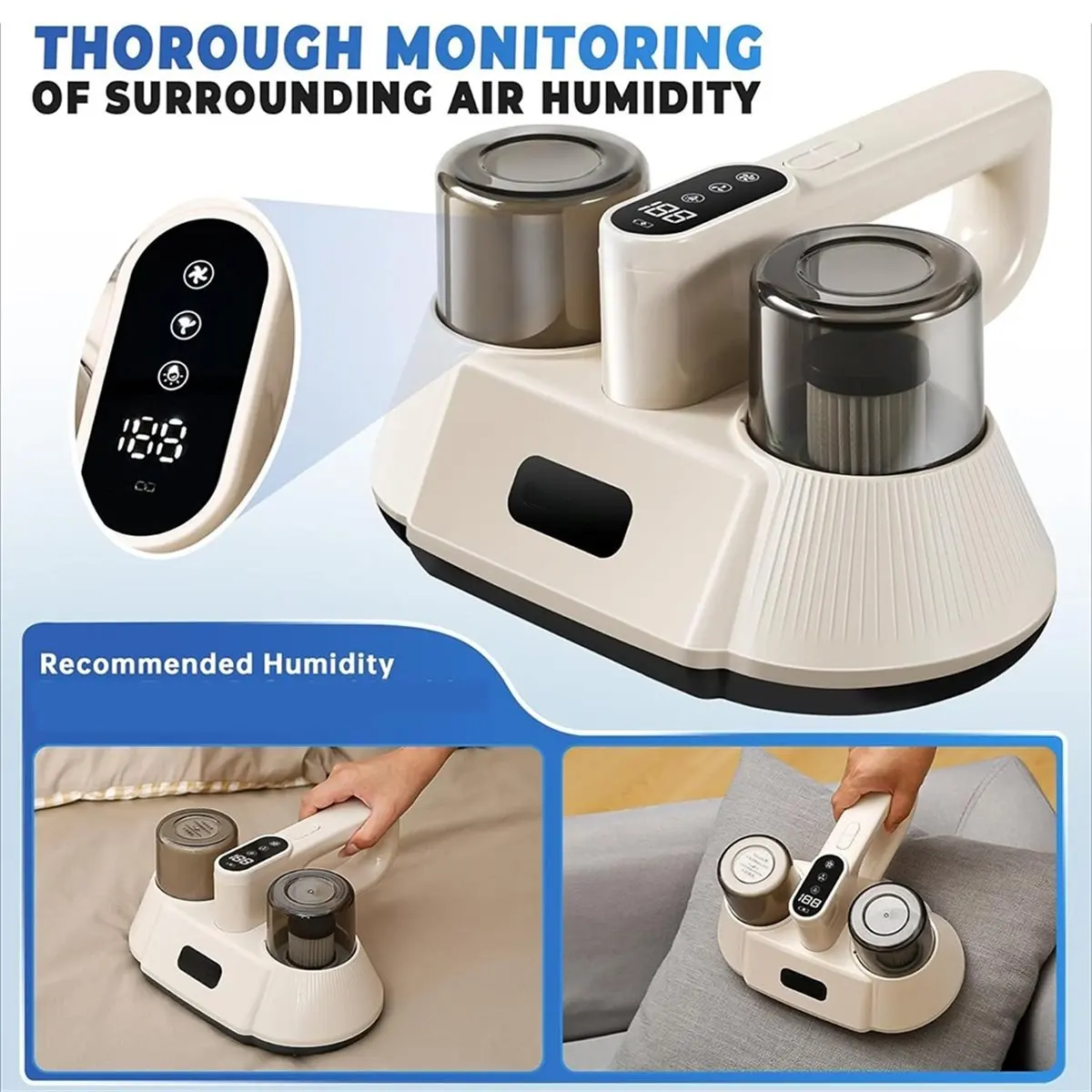 Bed Vacuum Cleaner Cordless Mattress Vacuum Cleaner Powered Technology Strong Suction Low Noise Handheld Vacuum