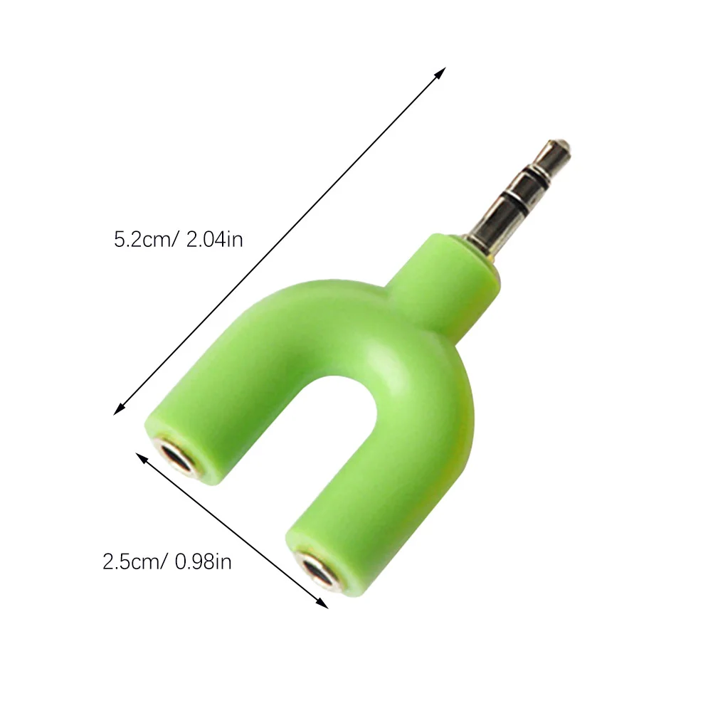 محول مقسم صوت ستيريو على شكل حرف U مقاس 3.5 مم لمشاركة سماعات الرأس وموصل الصوت المطلي بالذهب