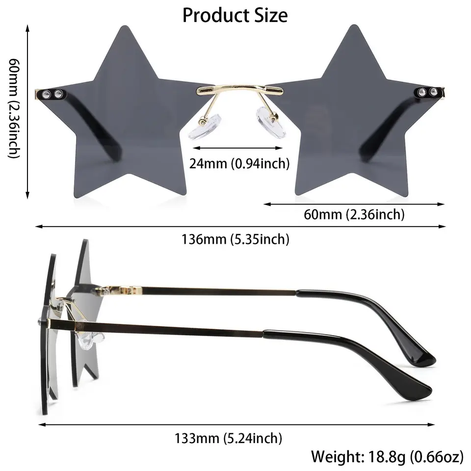 New Fashion Rimless Star Shape Sunglasses Party Glasses  display picture 2