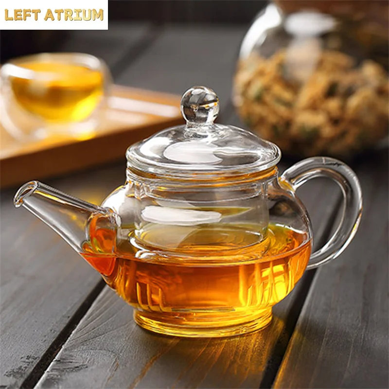 250ml Mini Small Glass Teapot With Filter Kung Fu Tea Maker Teaset Household Heat Resistant Flower Tea Pot Teaware