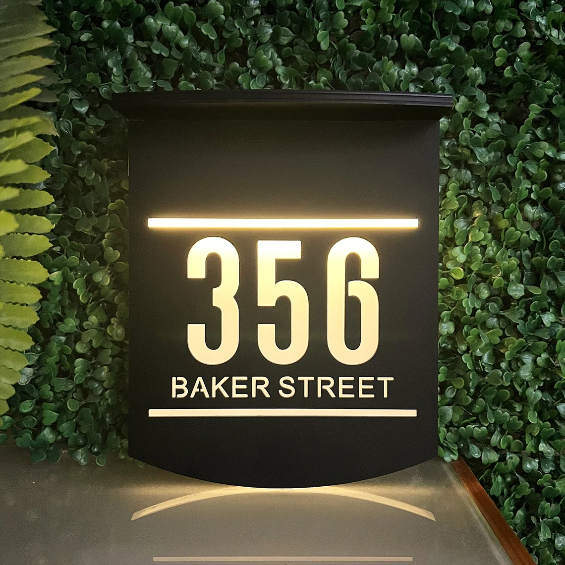 Personalized Exterior Solar House Sign Acrylic Plaque Led Customized Address Plaque Outdoor Street Name Solar House Number Sign