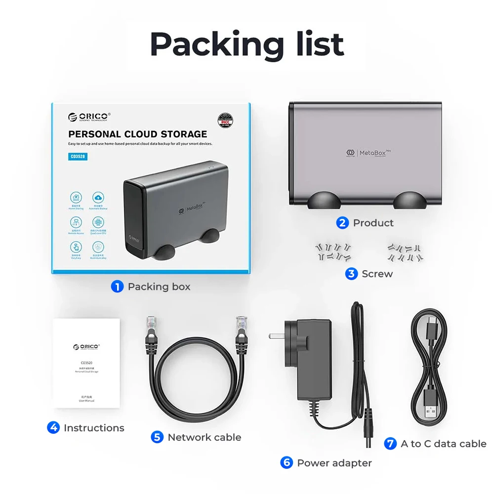 Imagem -06 - Caixa de Armazenamento Hdd Orico-sata Ssd Caixa de Backup Inteligente Disco Rígido Acesso Remoto Servidor de Nuvem Pessoal Sata Rede Acesso Remoto 35 Polegadas