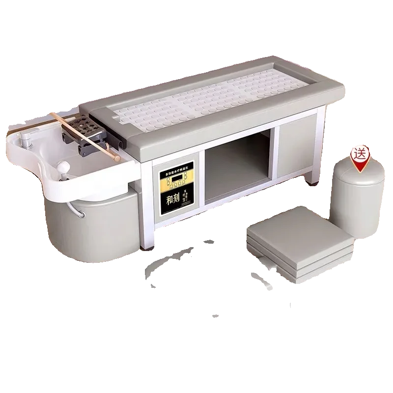 Fully automatic constant temperature water circulation whole body fumigation stainless steel integrated shampoo bed