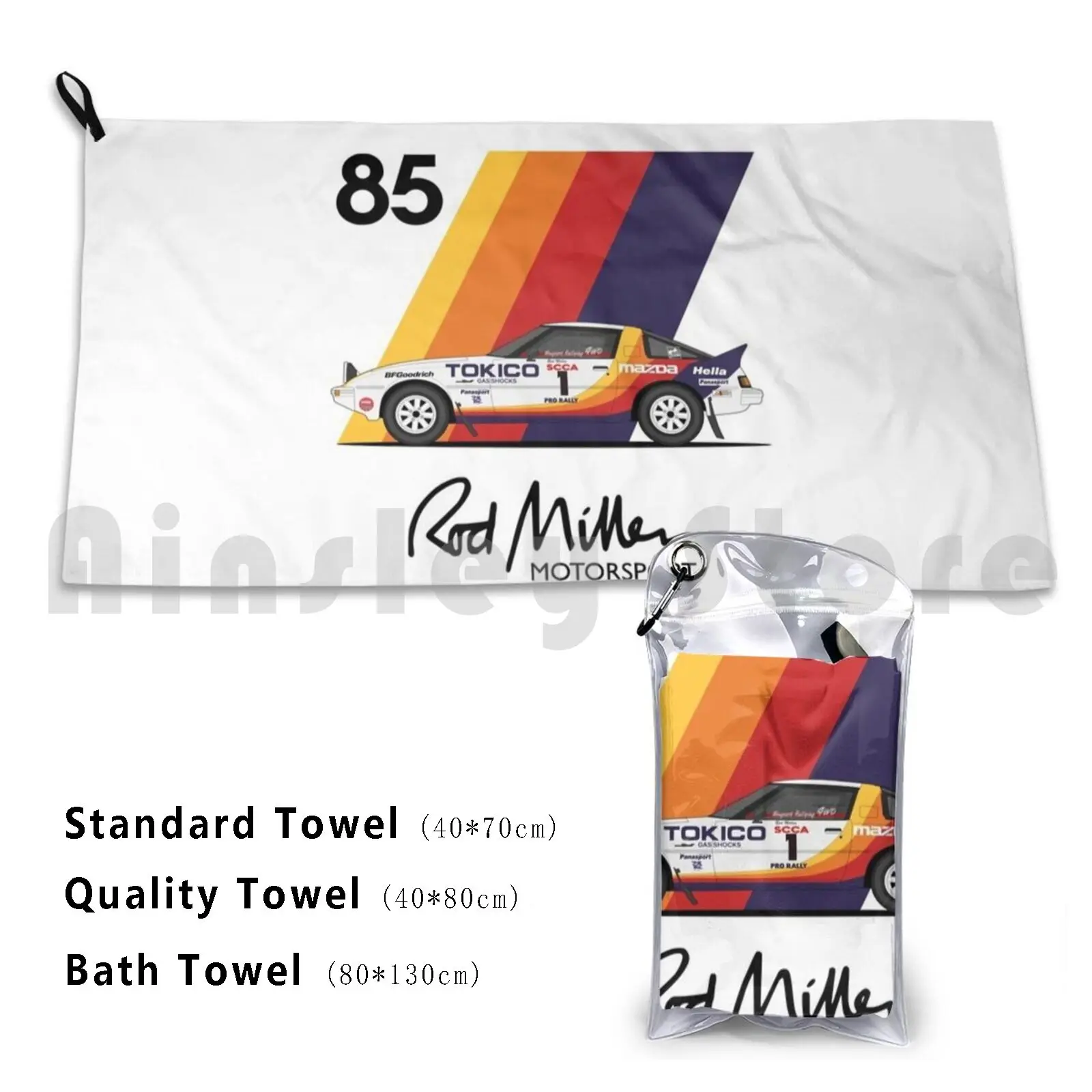 Rod Millen Mazda Rx7 4wd Custom Towel Bath Towel Rod Millen Rhys Pikes Usa Nz Australia Rally Mazda Rx7 4wd