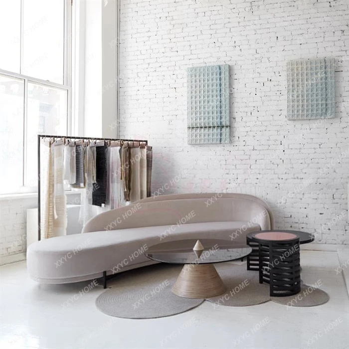 MM Modern sales office arc negotiation sofa hotel clubhouse beauty salon rest guest bed and breakfast sofa