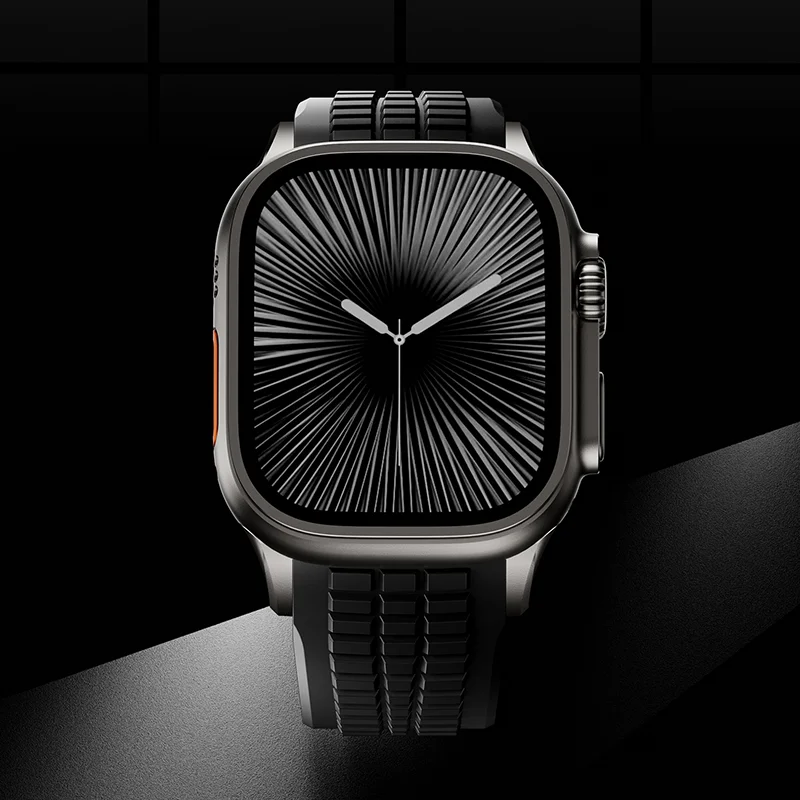 Silikon-Sportarmband für Apple Watch Ultra 2/1 49mm Serie 10 9 8 7 46mm 45mm 44mm Gummiband für IWatch 6 5 4 3 42mm Armband