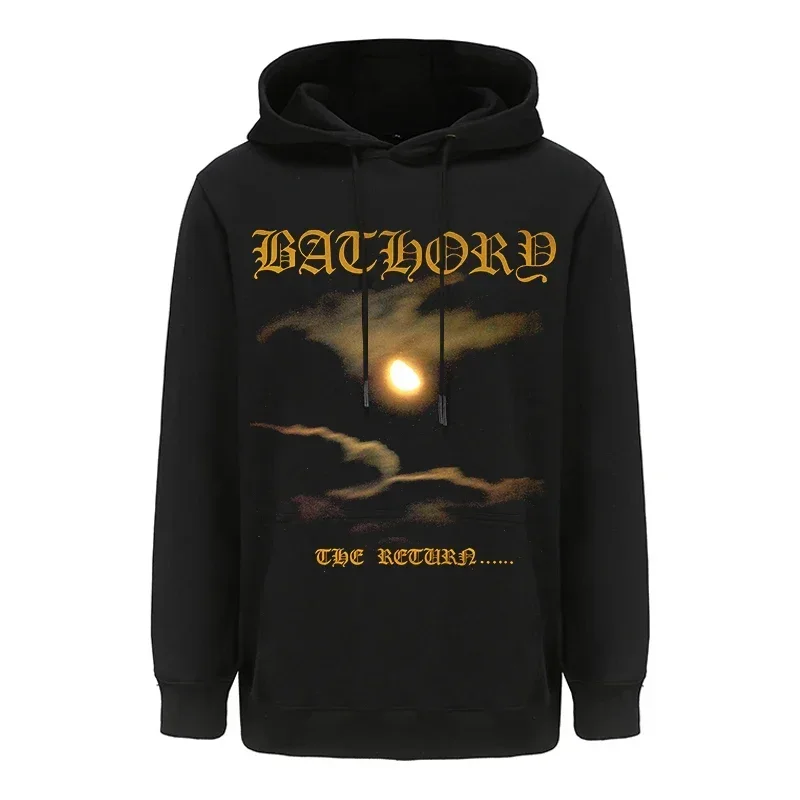 Black Heavy Metal Band Bathory Hoody Tops Mens Hoodies Hooded Y2k Vintage Hip Hop Streetwear Hoodie Oversized Zip-up Hoody Coats