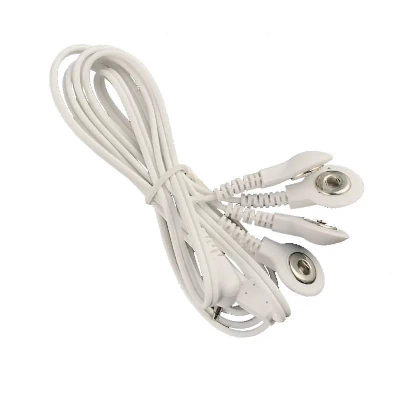 2.5mm/4 Buttons Electrode Wires Cables for Connecting Electrode Pad with TENS Therapy Machine Massager Plug Body Massage