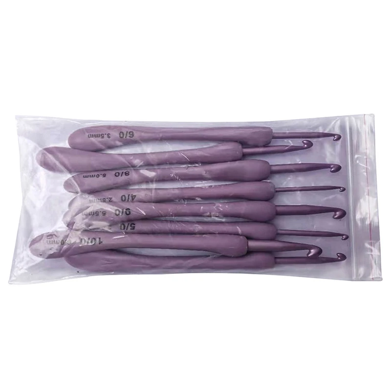 8 pz/set 2.5-6.0mm viola uncinetti Set Craft Weaving ganci per maglieria aghi fai da te all'uncinetto per cucire artigianato strumento di cucitura