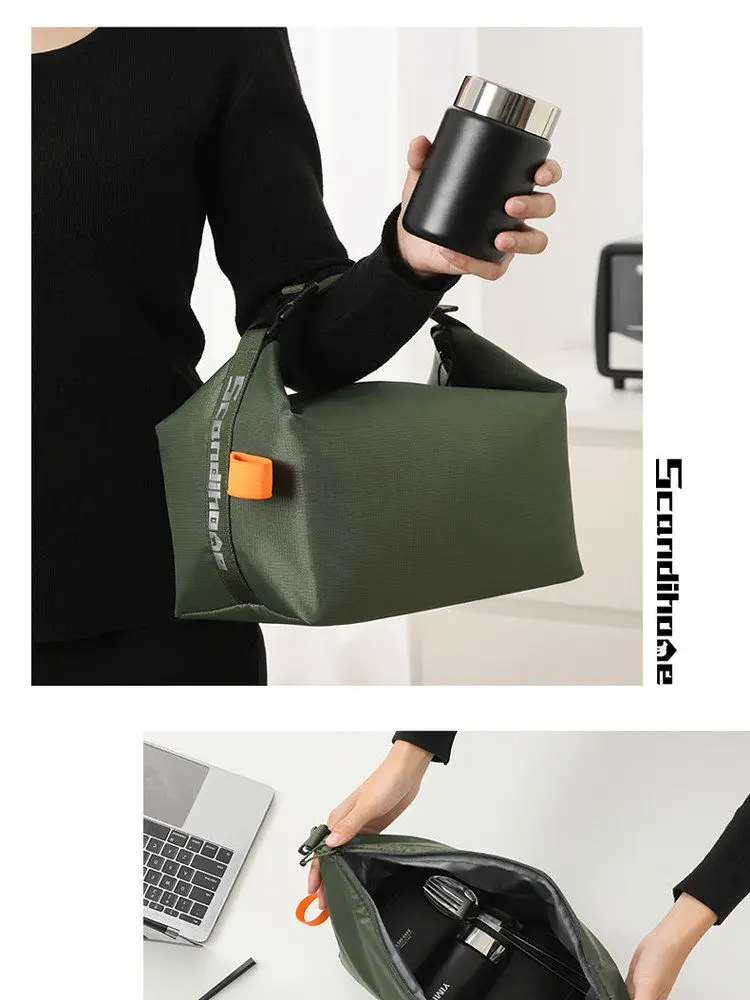 Tragbare Lunchtasche für Damen, isoliert, Thermo-Lunchbox, Kühler, Handtasche, Lebensmitteltasche, Träger für Büro, Schule, Reisen, Picknick – Detail 13