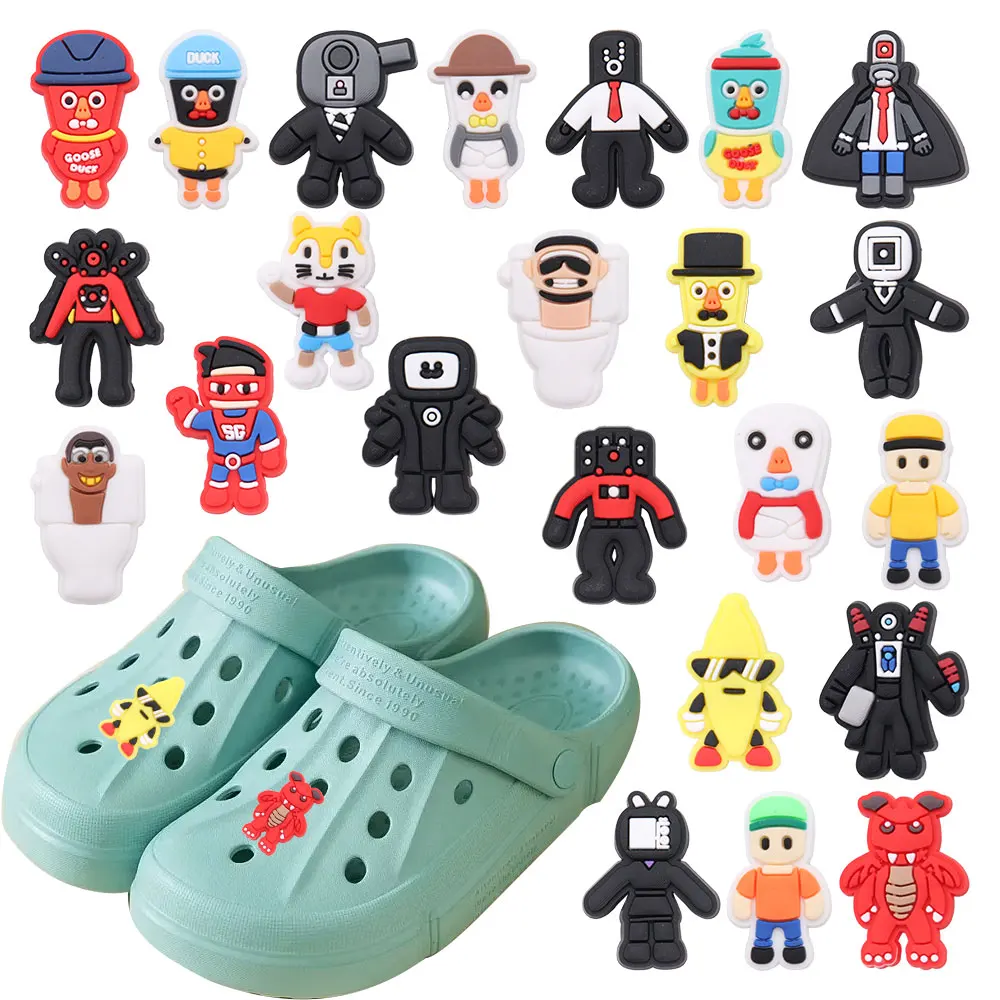 

23Pcs Toilet Character PVC Shoes Buckle Charms Cartoon Game Accessories Boys Popular Wristband DIY Party Present