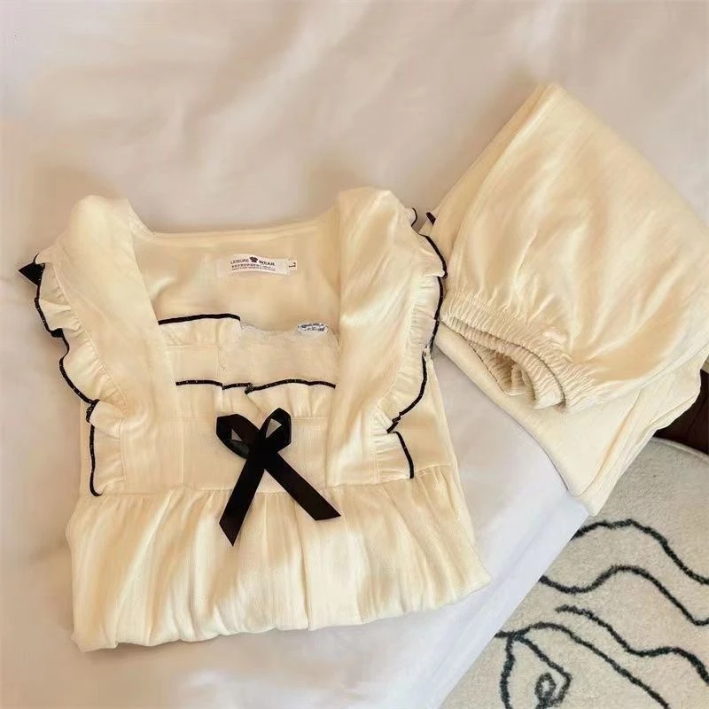 Pajama Sets Women Sweet Sleepwear Korean Fashion Autumn Loose Comfortable Slouchy Harajuku Homewear Lovely Students Cozy Ins