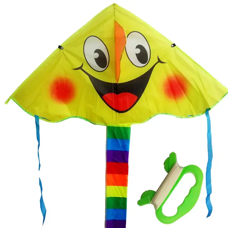Bunte erwachsene Drachen Outdoor-Spielzeug großen Dreieck Drachen mit Griff langen Schwanz Drachen für Kinder Regenbogen Nylon Geschenk für Erwachsene