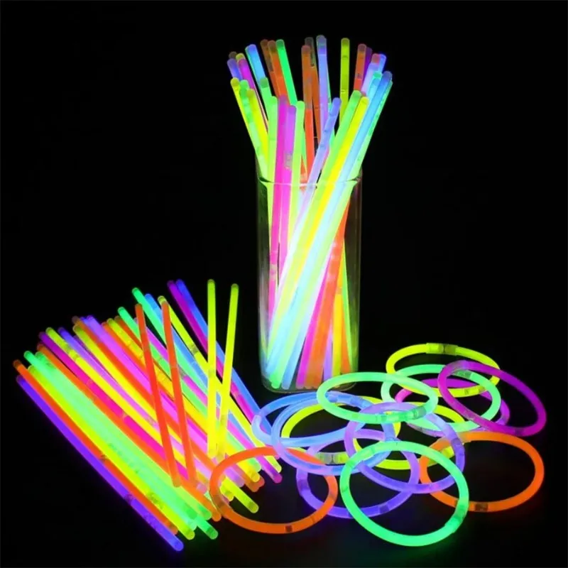 50pc Disposable Holiday Party Fluorescent Stick Colorful Glow Stick Holiday Party Annual Conference Support Concert Outdoor Ball