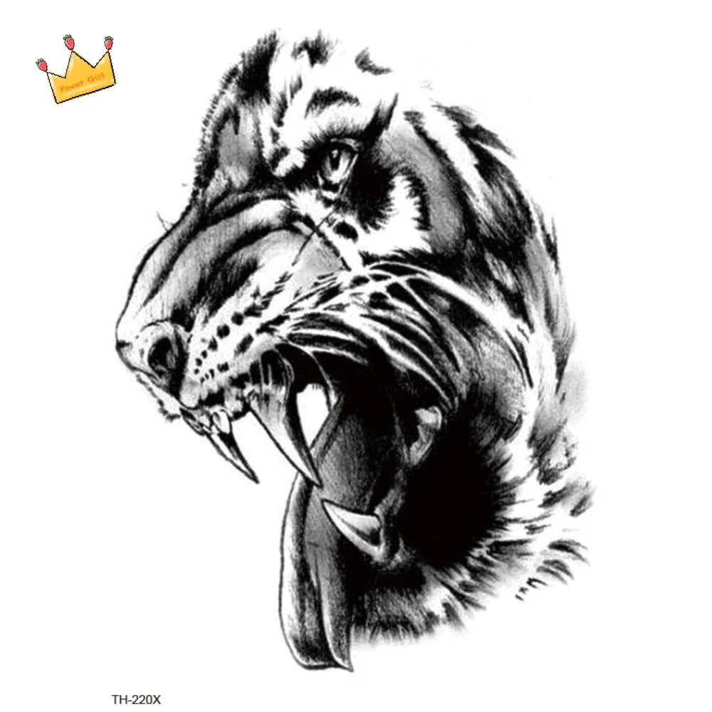 

Временные татуировки для мужчин в стиле Wash Painting: Водостойкие переводные наклейки с тигром, львом, волком. Водонепроницаемые DIY-тату-стикеры.