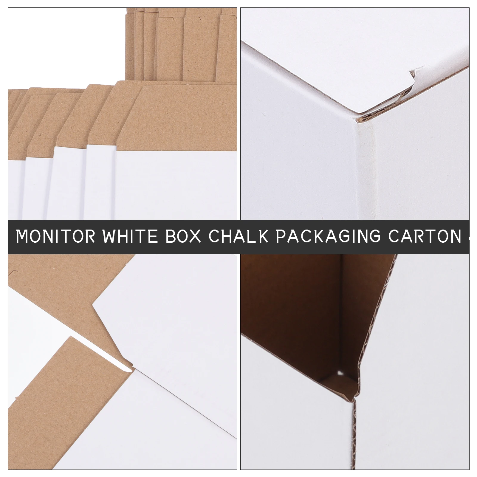 10 Pcs Monitor Packaging Boxes White DIY Wrapping Chalk Cases Compact Corrugated Paper Packing Boxes