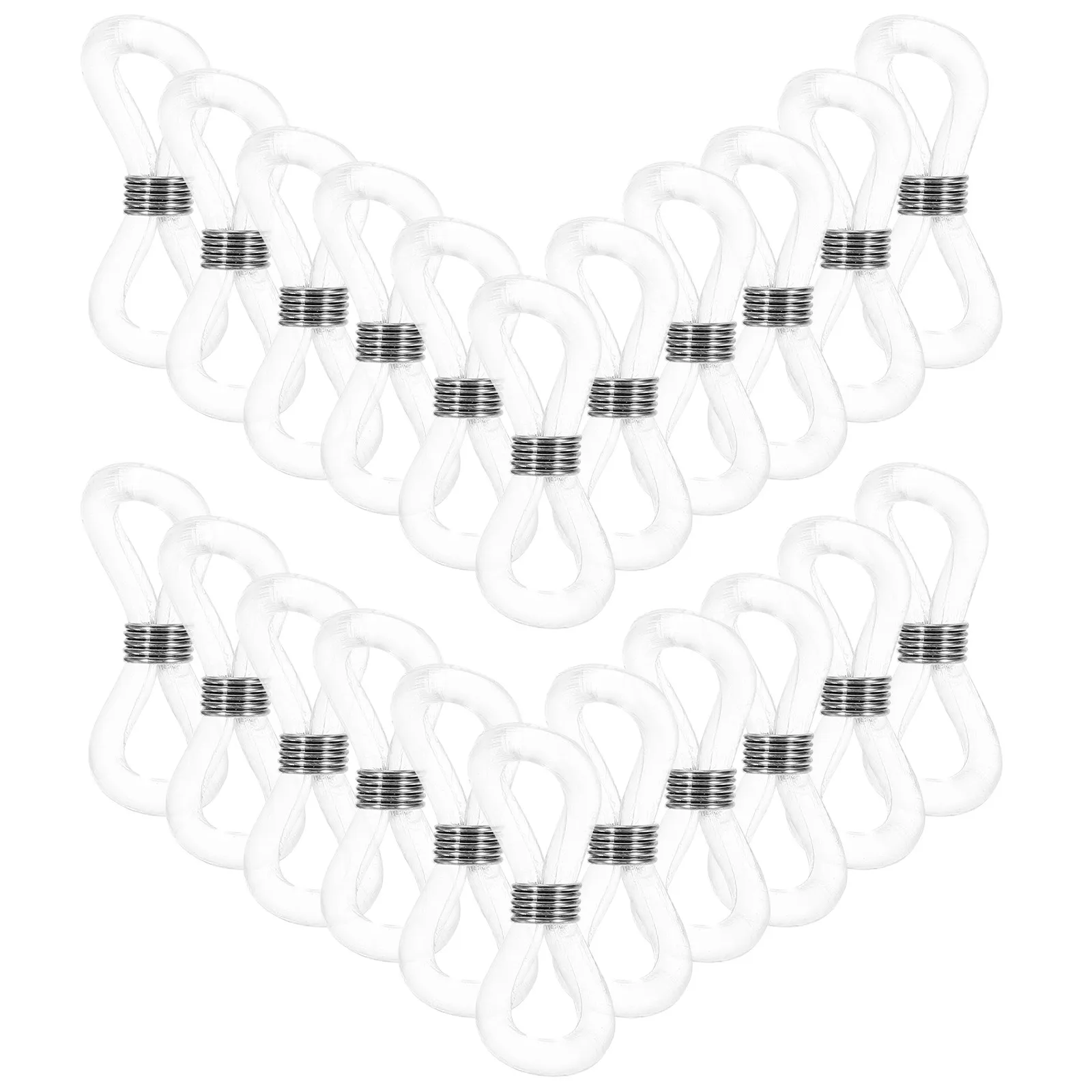 

25Pcs Eyeglass Chain Rubber Holder Ends Adjustable Metal Coil Non-Slip Cord Accessories for Glasses Sunglasses