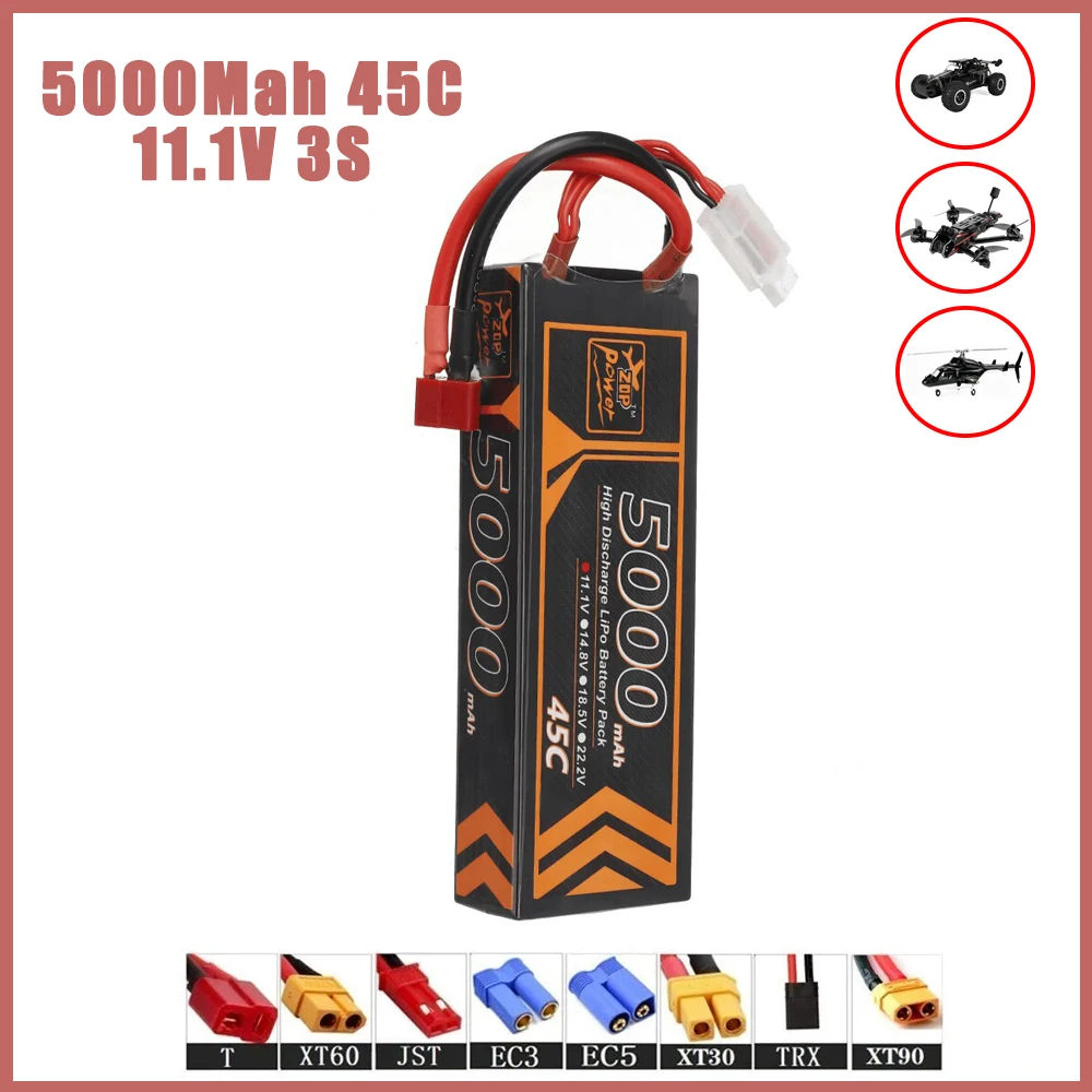 

Lipo Battery 3S 45C 11.1V 5000mah T XT60 Plug Rechargeable Battery Packs For FPV Drone Cars Monster Truck Boat Helicopter RC Toy