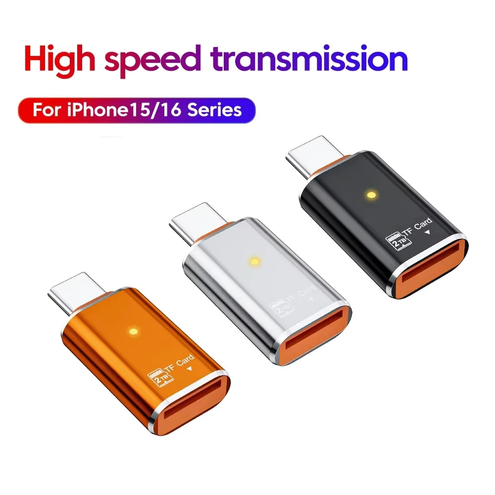 Type C Card Reader TF Card Reader High Speed Transfer Cardreader For iphone 15 16 Series Xiaomi Laptop USB C Adapter