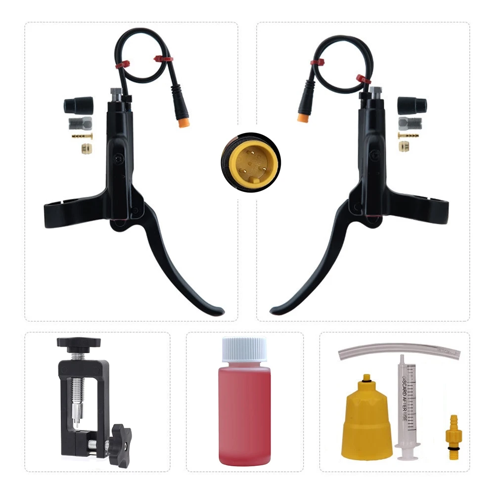 

Electric Bicycle Brake Handle 3 Pin For E-Bike Bafang-Hall Motor Hydraulic Brake Aluminum Alloy Black/Red Hydraulic Brake Lever