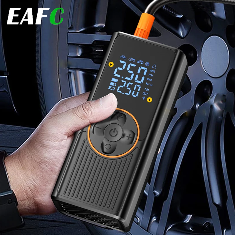 

EAFC Car Air Pump Wireless Portable Electric Tire Inflator Air Pump Handheld Charging For Bicycle Motorcycle Air Compressor