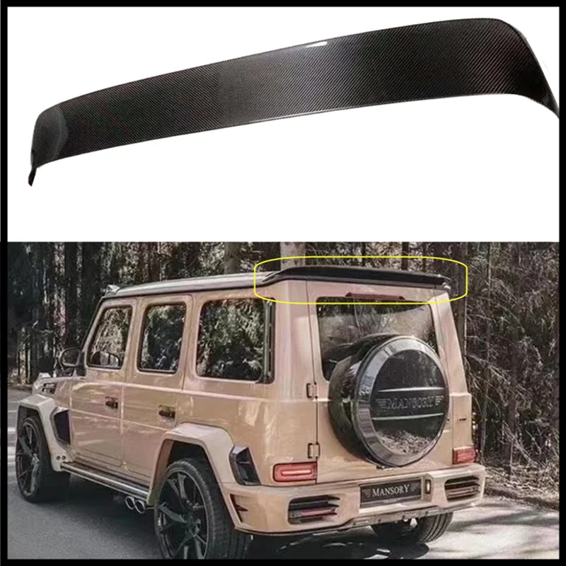 Real Carbon Fiber Spoiler For Mercedes Benz G Class W464 G350 G500 G550 G53 G63 High Quality Rear Roof Top Lip Refits Spilers