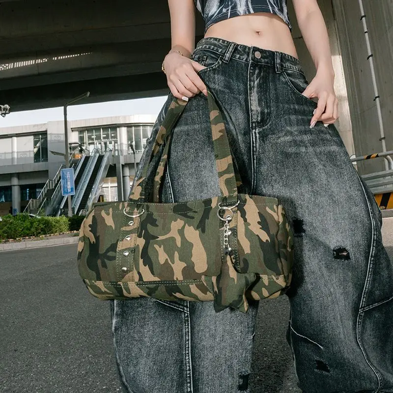 

Korean Shoulder Handbag Camouflage Cool Travel Bags