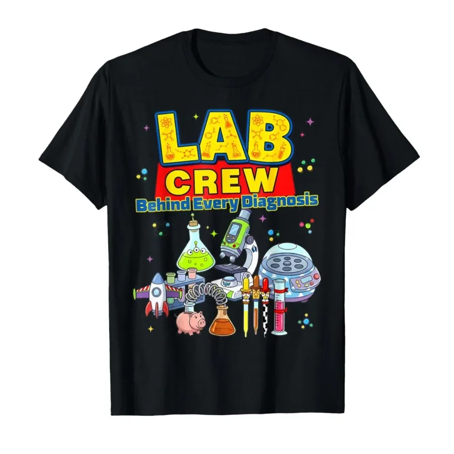

Lab Crew Cute Science Laboratory Diagnostic Lab Week 2026 T-shirt For Men Women 100% Cotton T Shirts Short Sleeve Tops 0417-2
