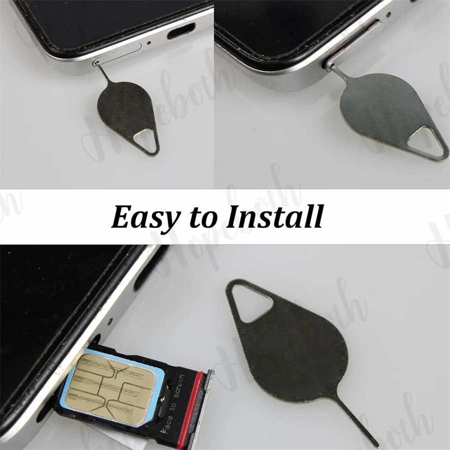 1000 قطعة من إبرة الفولاذ المقاوم للصدأ لهاتف iPhone iPad وسامسونج لهواوي وشاومي وبطاقة Sim وإزالة أداة مفتاح إخراج الدبوس