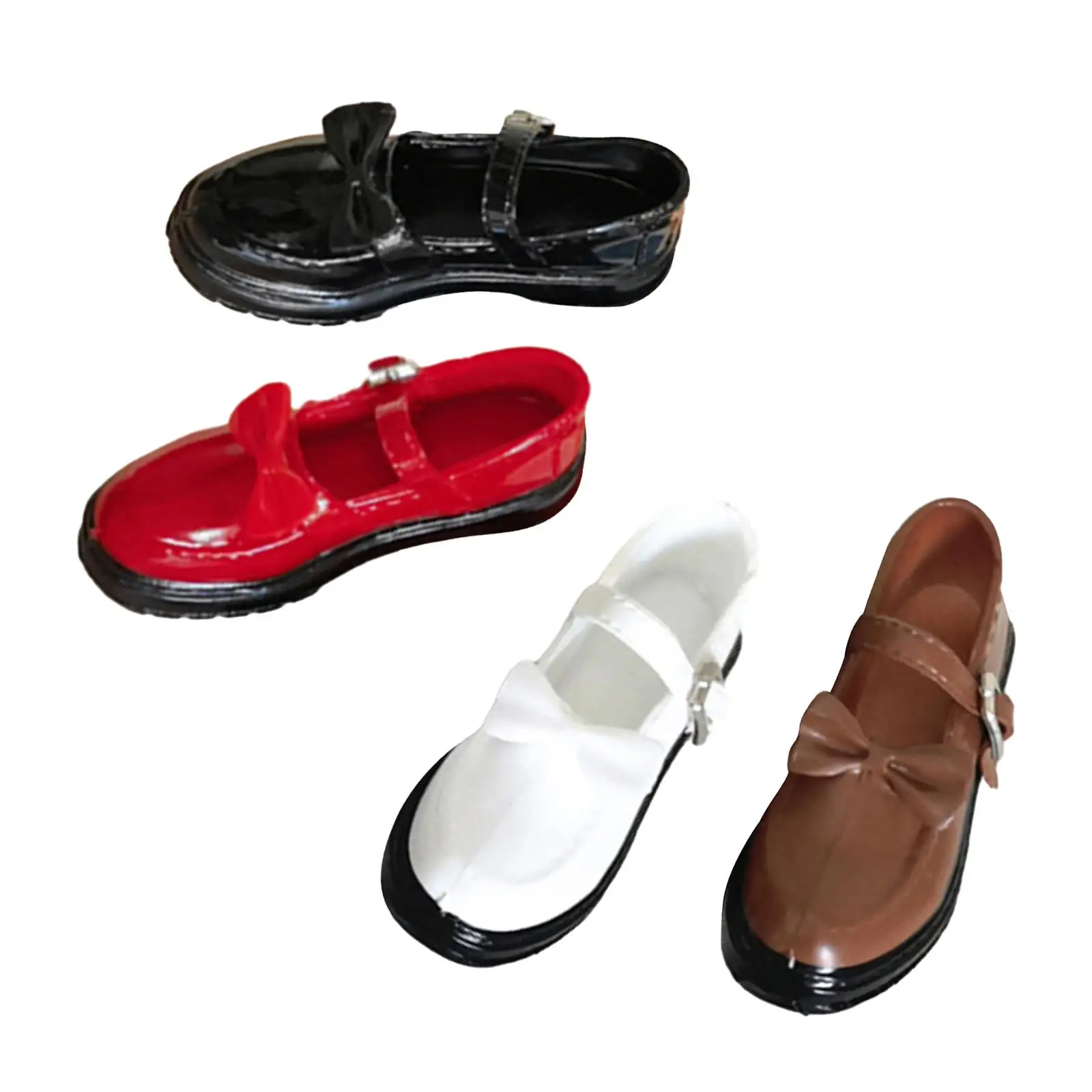 4cm Length Shoes with Bow Knot BJD Flat Bottomed Shoes Female Figures Shoes for