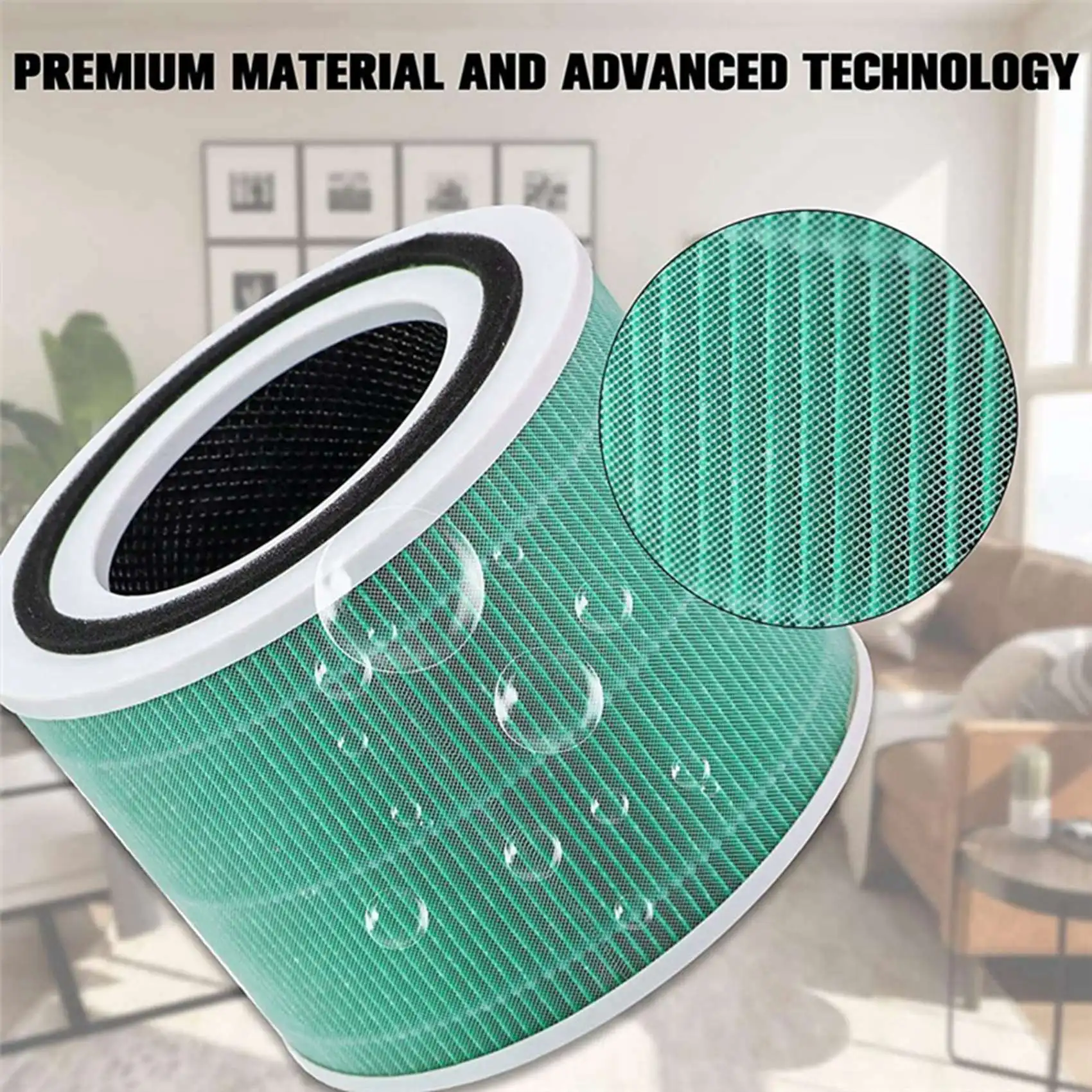 

Сменный фильтр A65Z для воздушного фильтра LEVOIT Core 300 и Core 300S, по сравнению с деталью Core 300-RF-TX, зеленый