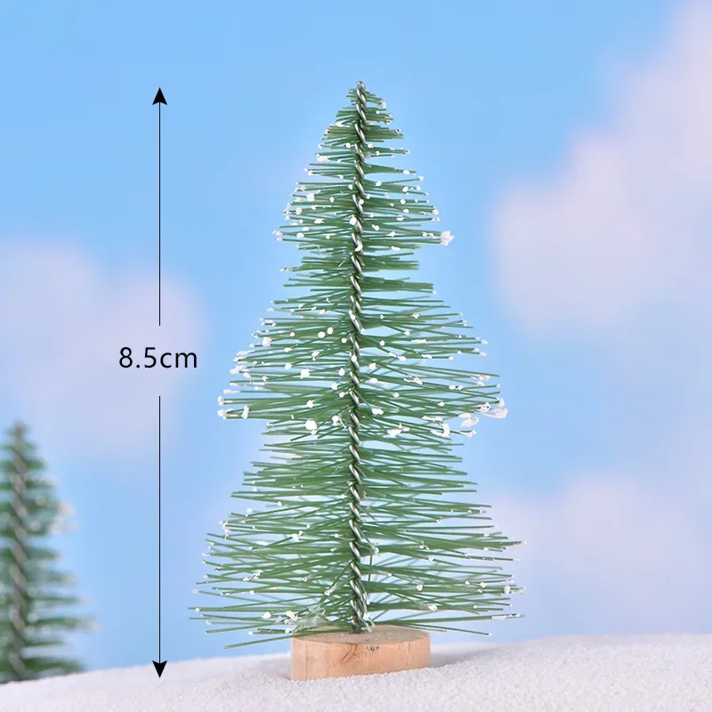 Miniature Christmas Tree Small Artificial Sisal Snow Landscape Architecture Trees for Christmas Crafts Tabletop Decor