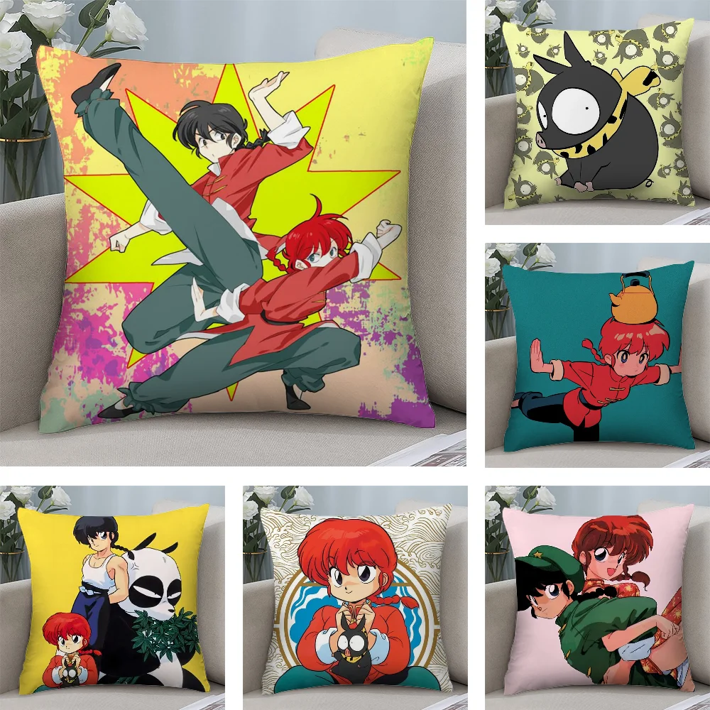 

R-Ranma1 2 Pillow Case Short Plush Pillow Covers Sofa Decorative Gift Home Double-sided Printing Cushion Cover