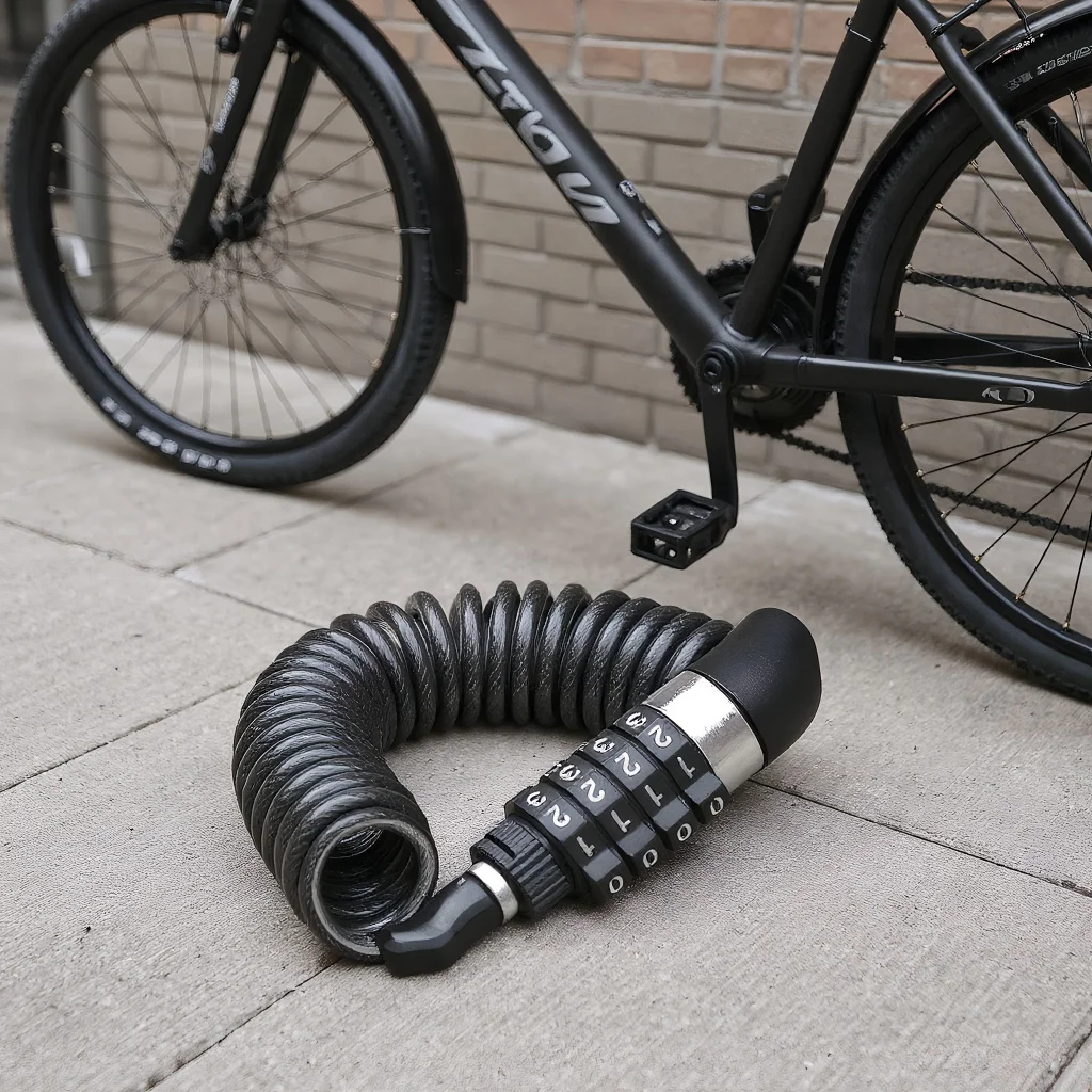 

Прочный классический замок-цепь для шлема с 4-значным кодовым замком, портативный противоугонный тросовый замок для велосипеда и мотоцикла, запчасть