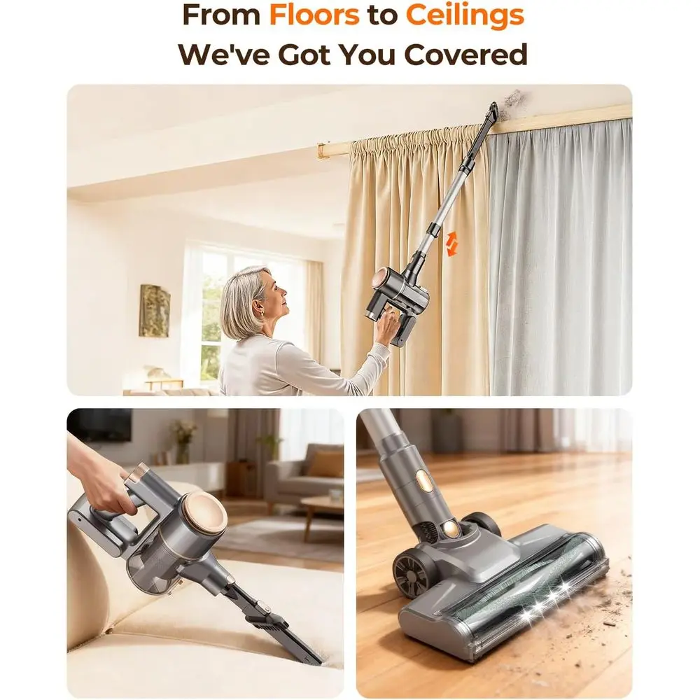 Aspirapolvere senza fili Peach N8: leggero, 2200 mAh, 40 minuti, autoportante, depilazione di animali domestici