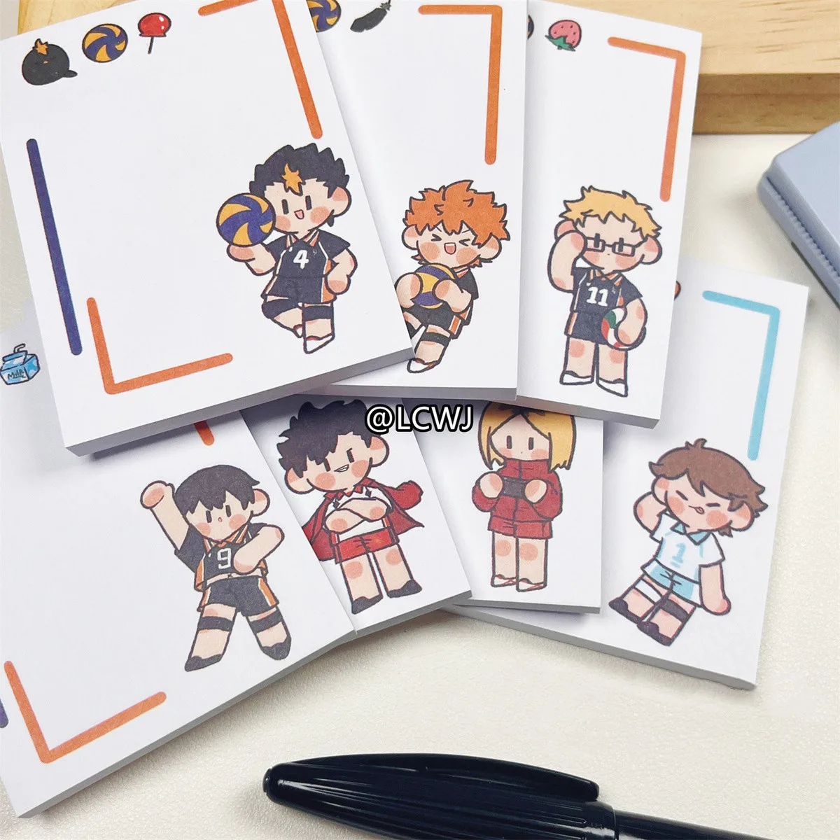 Haikyuu Sticky Notes Kenma Kozume Memo Pad Kei Tsukishima Leave Message Anime Goods Student Stationery School Supplies Cute Gift