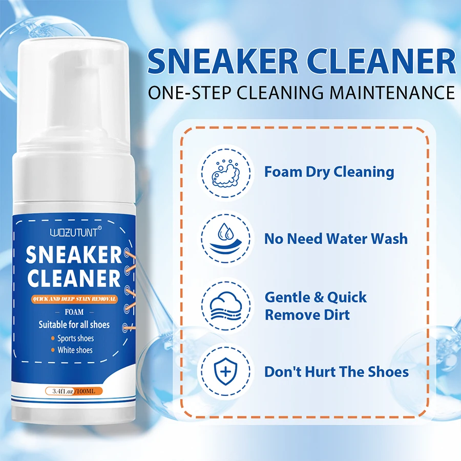 Limpador de tênis sapato branco sapatos de couro descontaminação clareamento espuma mousse sapato sujeira e manchas amarelas produtos de cuidados de limpeza