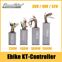 ChamRider,Sinewave-Electric Bike Sensorless Controller, KT Controller, Dual Mode, 36V, 48V, 250W, 350W, 500W, 750W, 1000W, 1500W