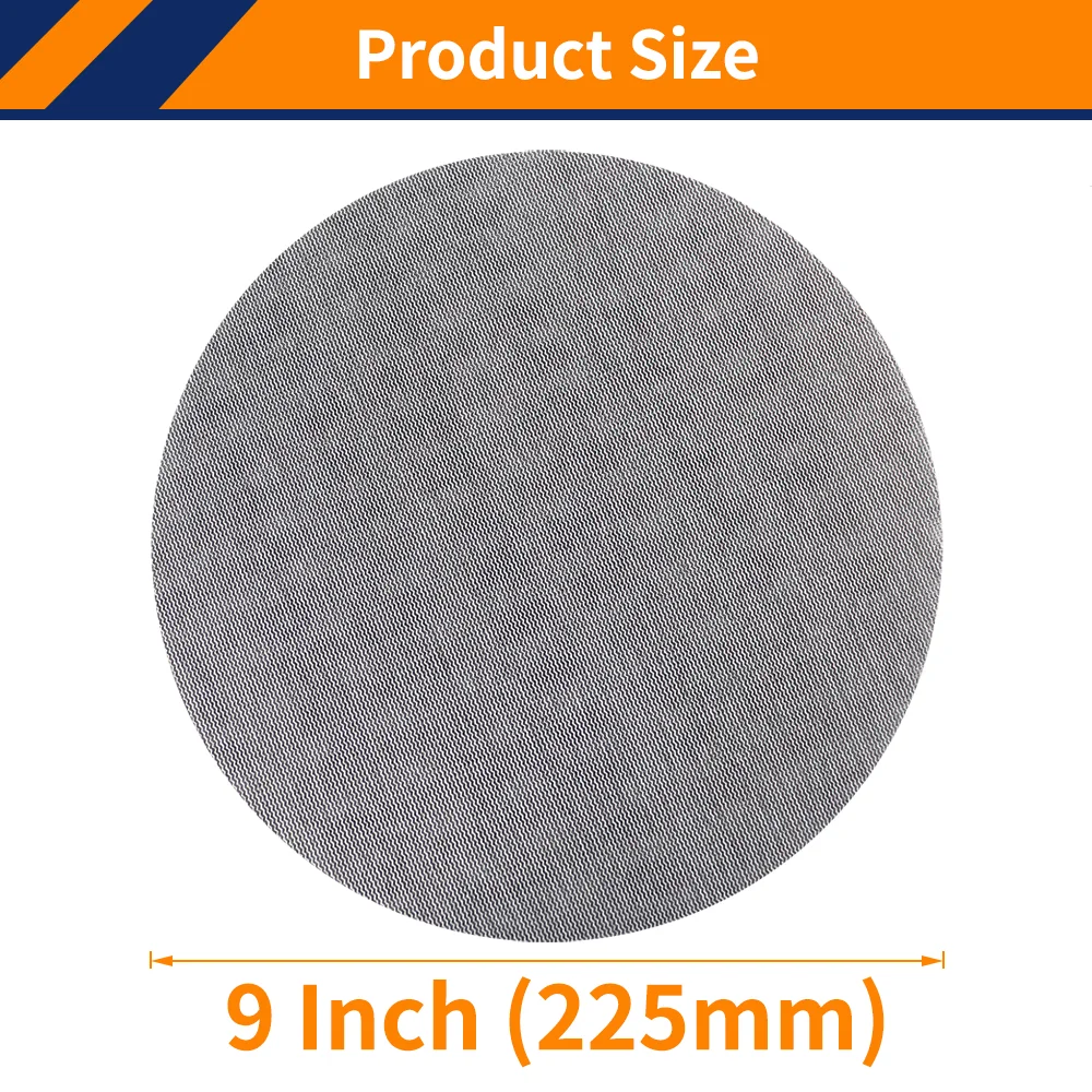 10PCS 9 Inch Mesh Sanding Discs,P80-P400 Grits 225mm Mesh Abrasive Dustless Sandpaper for Car Woodworking Finishing Sanding