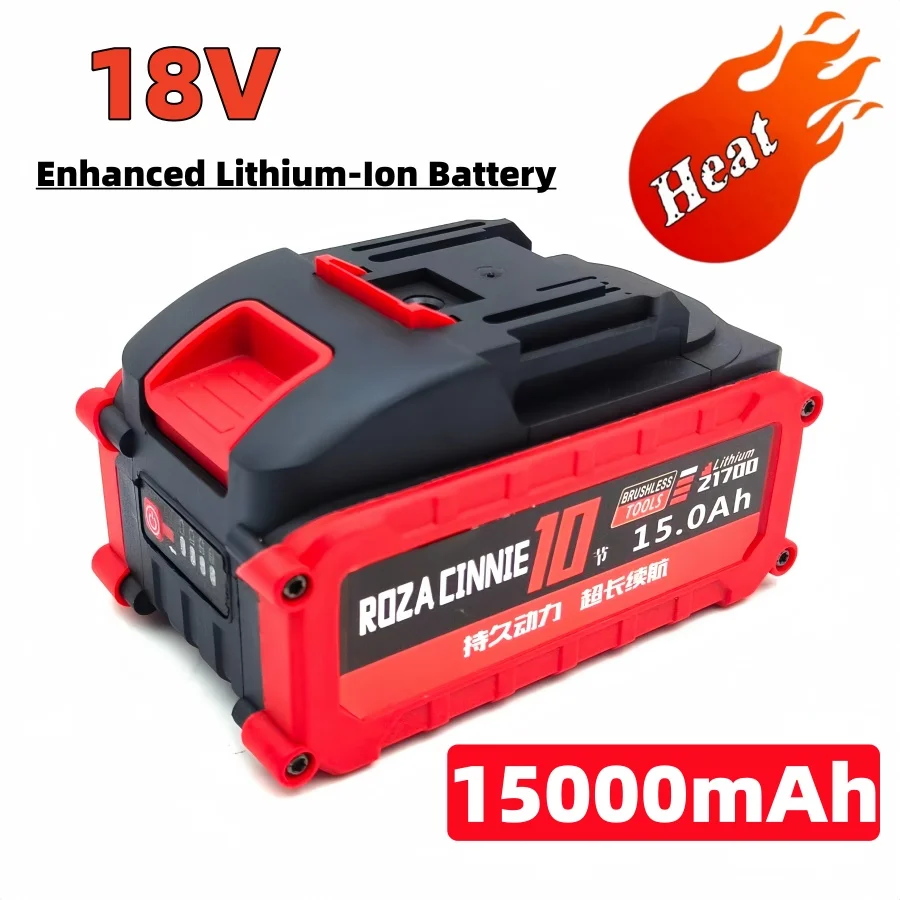 Verbeterde lithiumbatterij 15Ah, uitgerust met BMS-systeem, compatibel met Makita 18V BL1850, BL1860, BL1830 LXT400.21700 batterij. - afbeelding 2