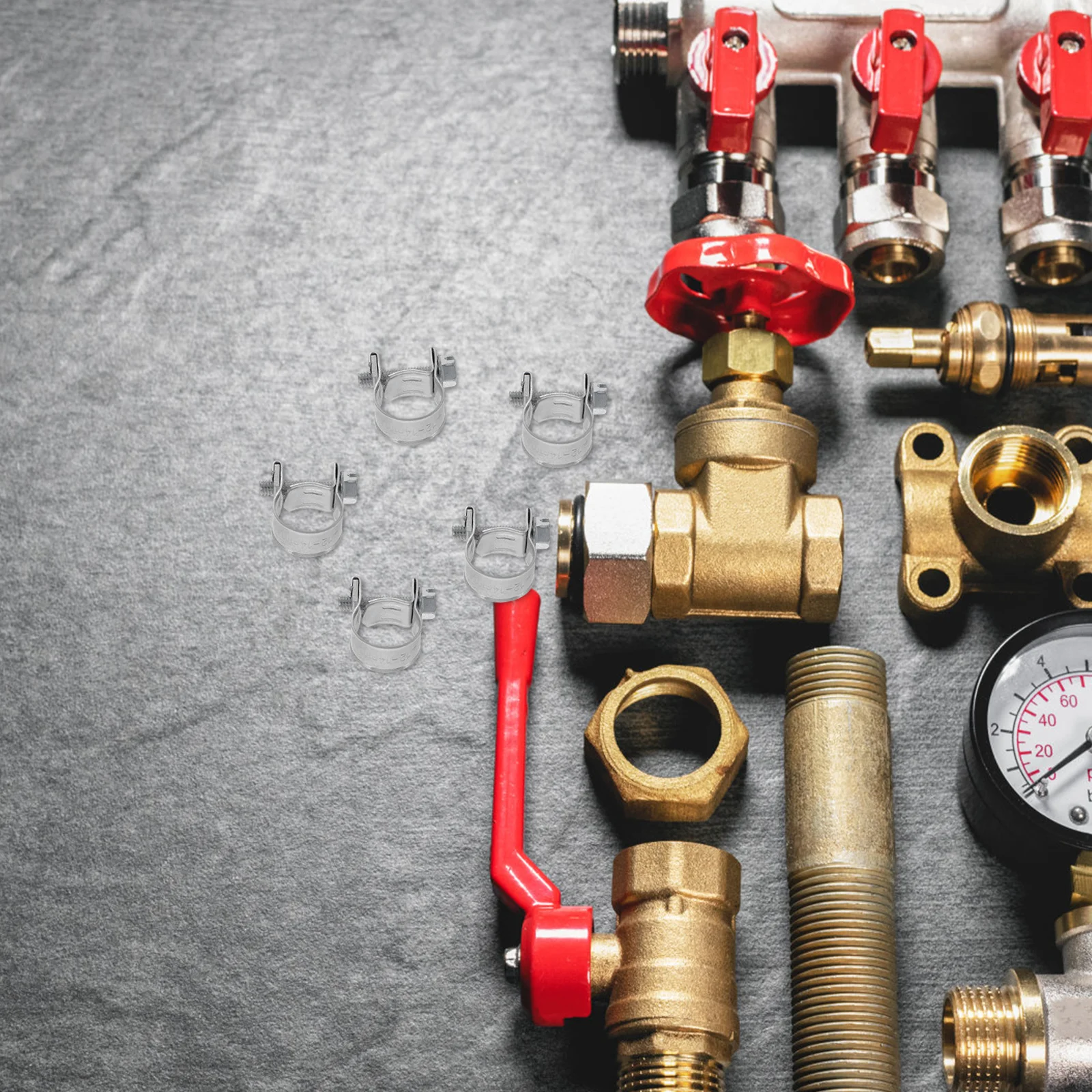 

20Pcs Fuel Hose Clamps Zinc Plated Iron Heavy Duty Adjustable Hose Clamp Set Water Pipe Clips Tube Clamps Leak Proof