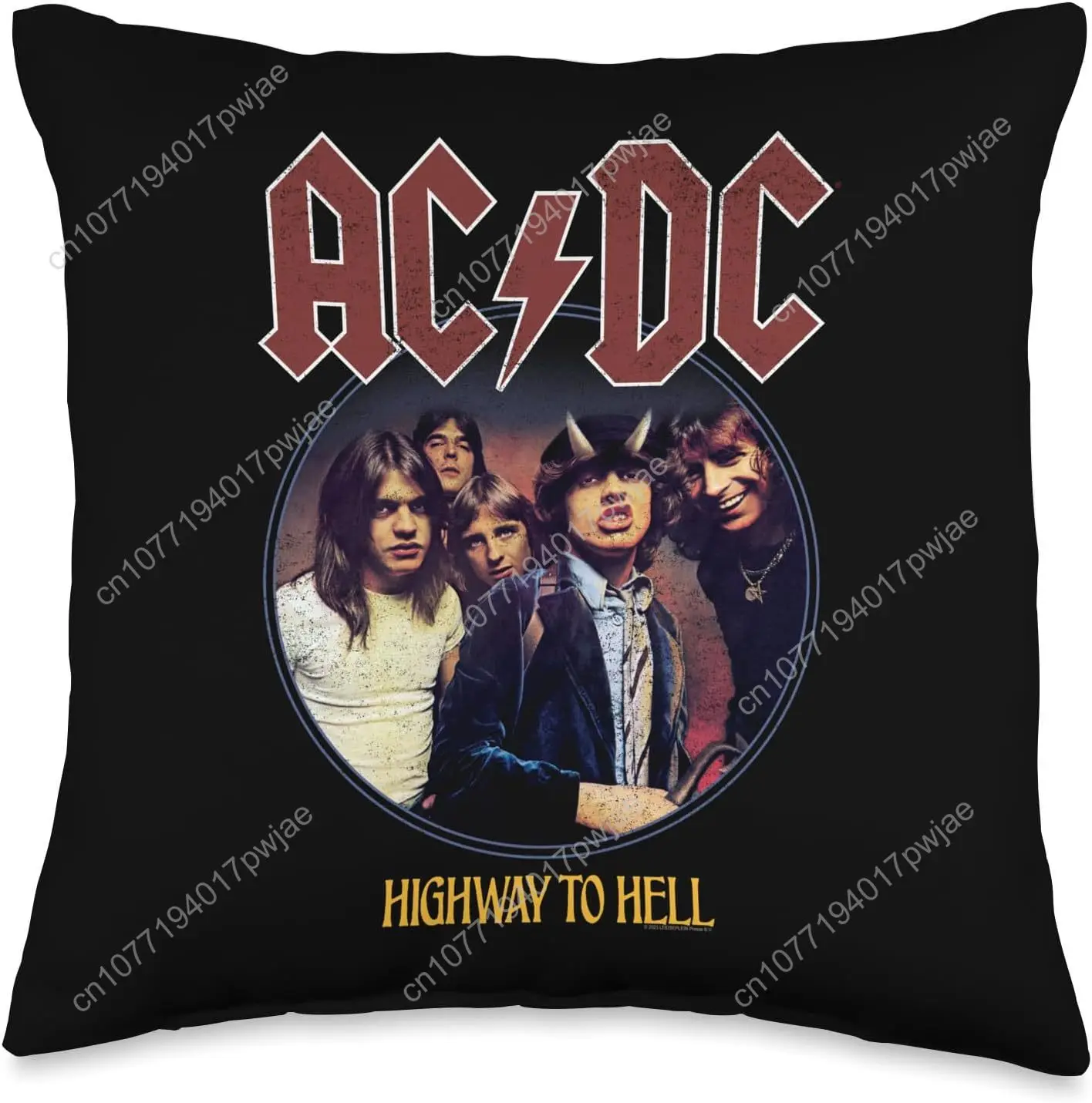 

Official AC/DC Highway To Hell Rock Music Band Album Logo Throw Pillow