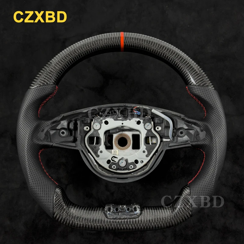 

Fit For Mercedes Benz W205 AMG Real Carbon Fiber Steering Wheel High Quality Leather Customized