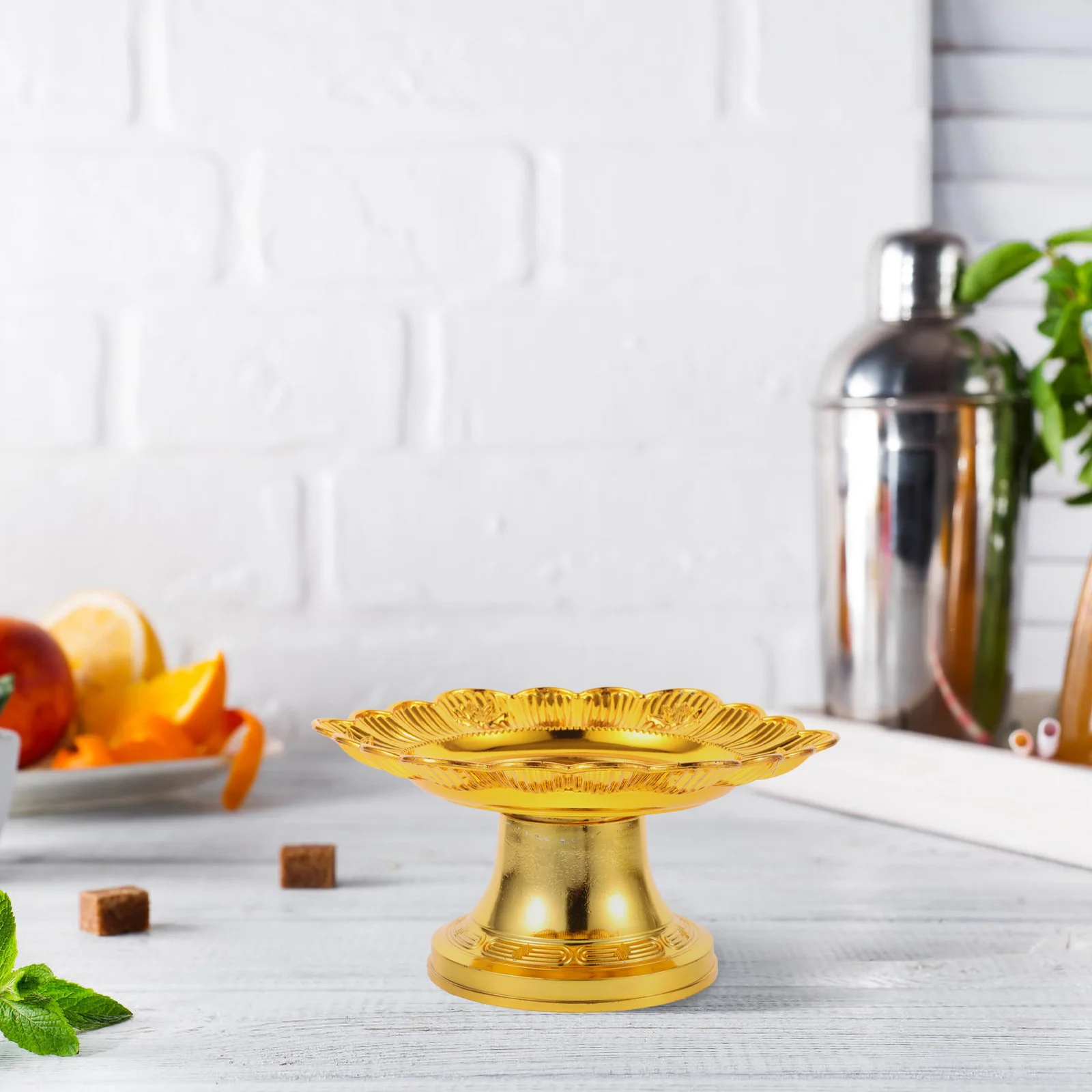 

2 Pcs Fruit Plate Offerings Plate Temple Tray Fruit Bowl Food Trays Plate Dessert Snack Dish For Buddha Altar