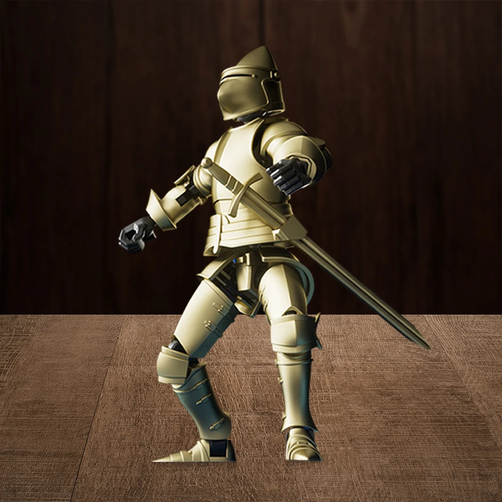 C9 3D Printing Medieval Knight with Shields Movable Mechanical Craft  Mannequin Dummy Figure Home Desk Decoration