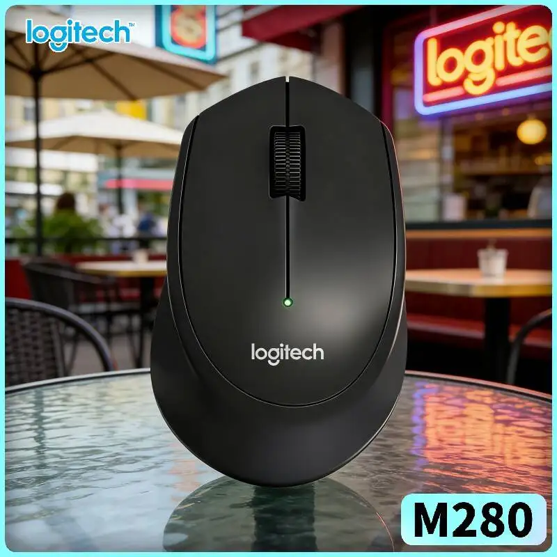 Logitech M280 Ergonomic Wireless Mouse Non-Slip Textured Pads 2.4GHz Nano Receiver 10m Distance for Study Mac PC Linux