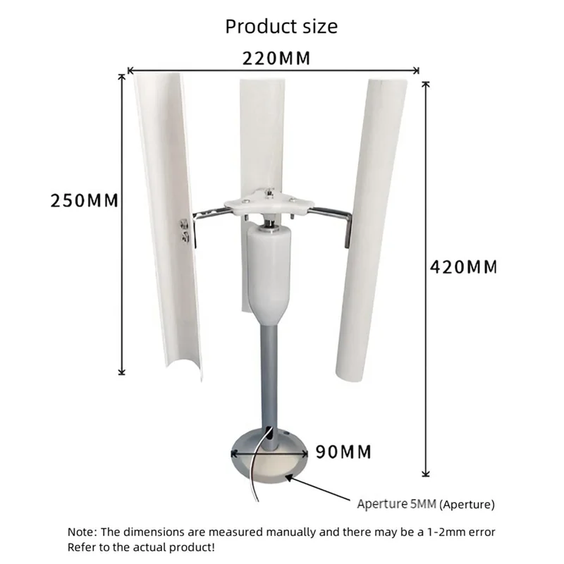 

ABCA-Vertical Three-Blade Wind Generator Model Three-Phase Permanent Magnet Brushless Generator Low-Speed Windmill Tools DIY