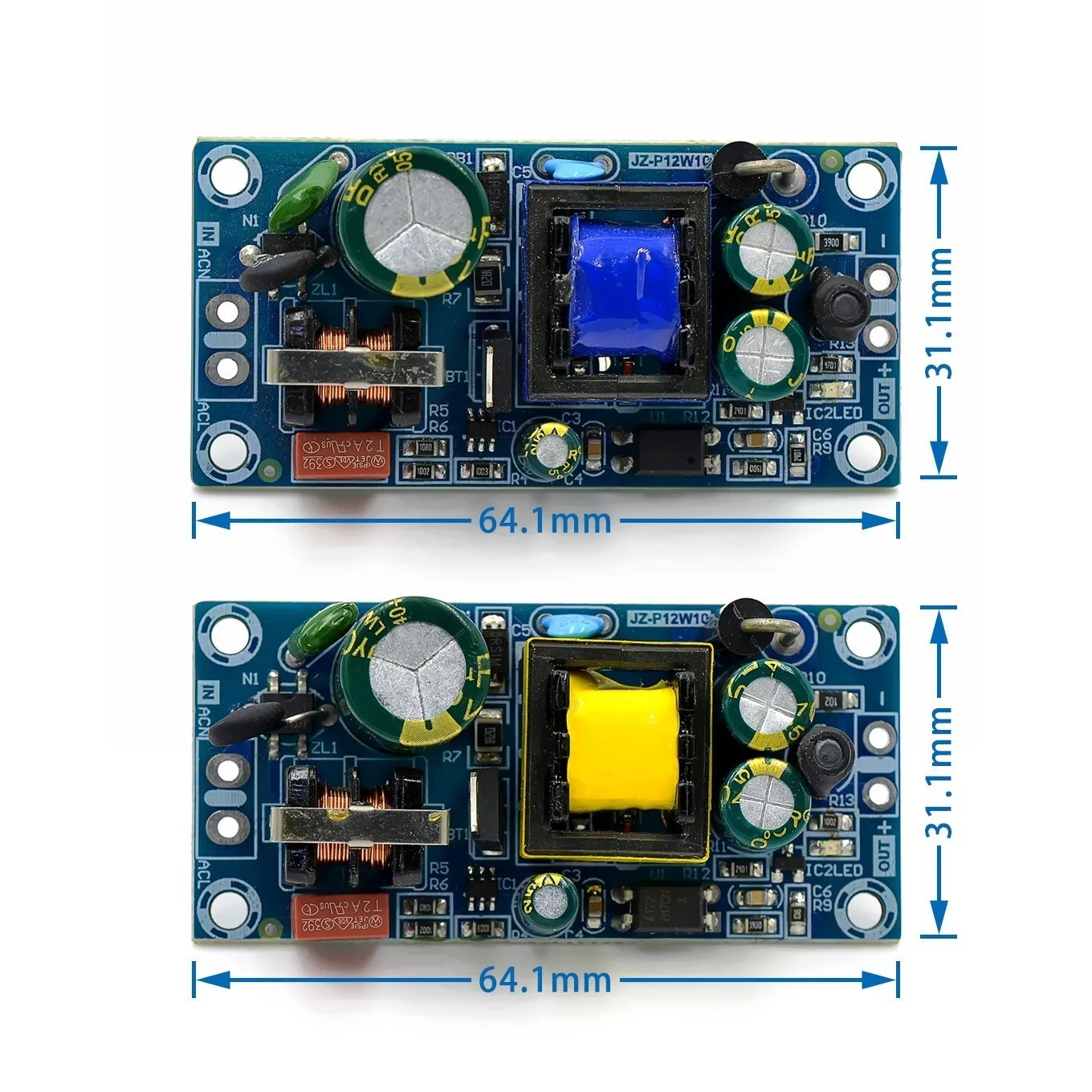 AC-DC 12V2A 24W Switching Power Supply Module Bare Circuit 100-265V to 12V 2A Board for Replace/Repair 24V1A