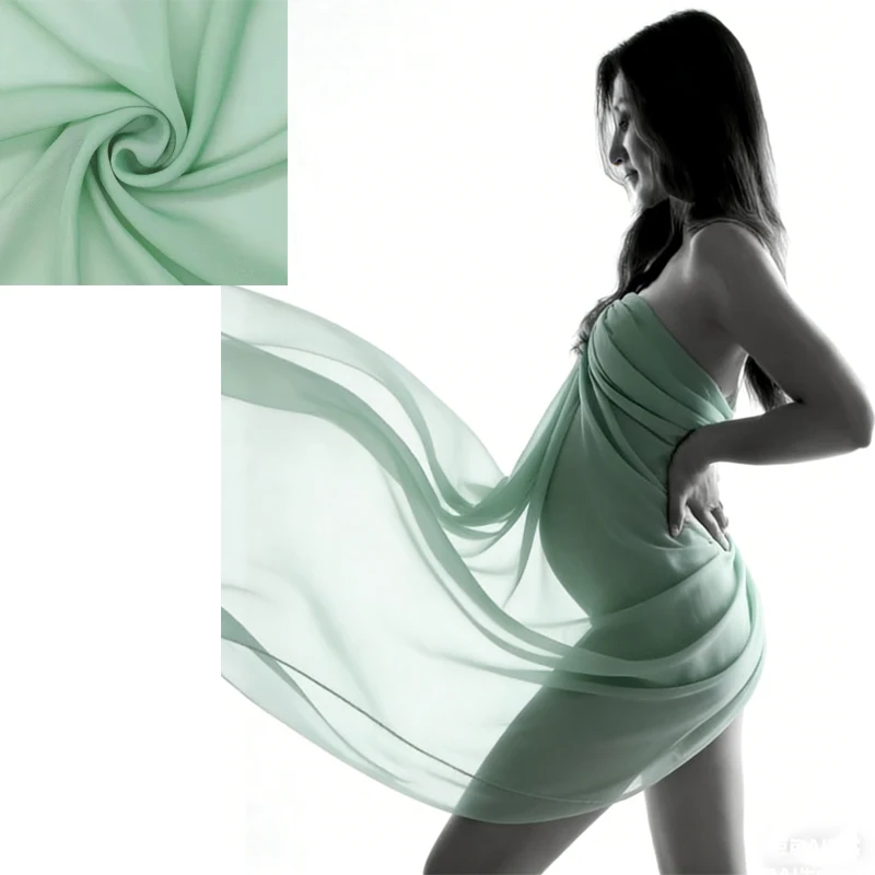 Chiffon Fabric 4M | Maternity Photography Props DIY Cloak Dress, Transparent Lightweight Soft , Baby Shower , Photo Background