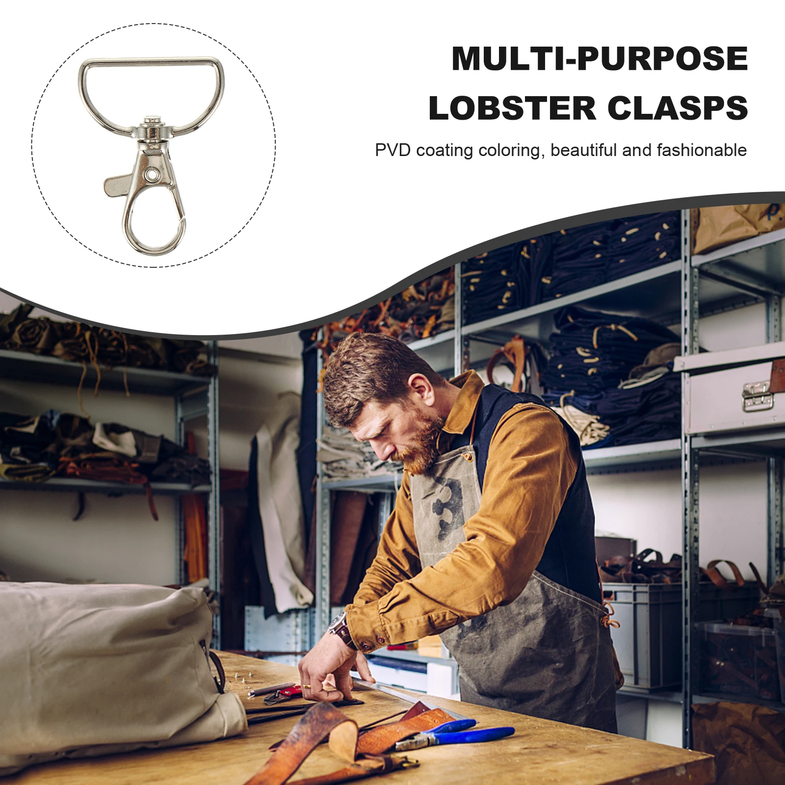 12 pezzi portachiavi chiusura a moschettone in metallo artiglio moschettoni cordino fibbia nastro zaino gancio durevole girevole a 360 gradi fai da te